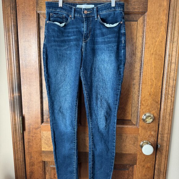 Levi's Signature Gold Dark Rinse Mid-Rise Skinny Jeans Size 10M - Picture 1 of 10